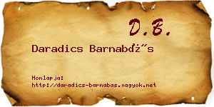 Daradics Barnabás névjegykártya